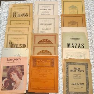 Vintage Antique Classical Sheet Music Violin Flute Ephemera Large Lot Bundle
